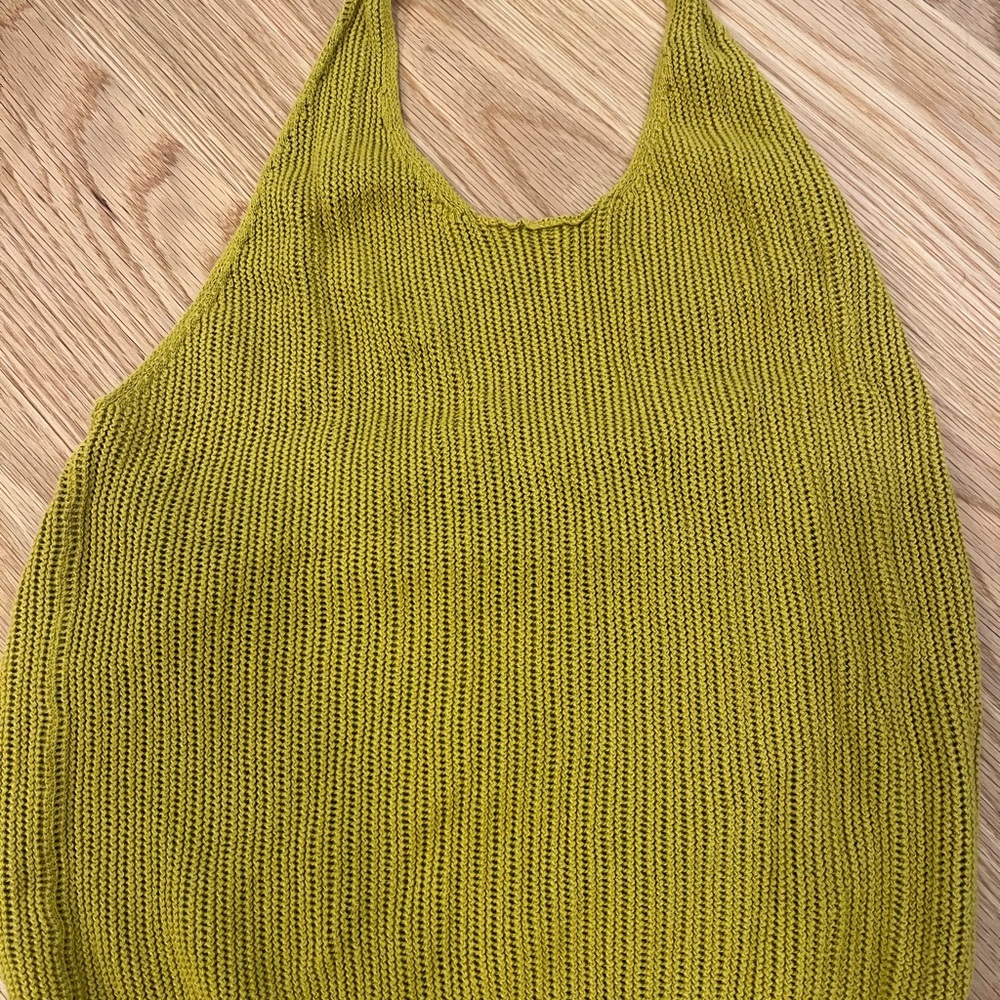 Chartreuse Knit Halter Top